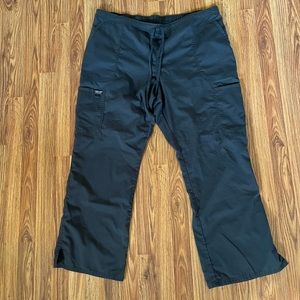 Women’s Cherokee Workwear Revolution Flare Leg Cargo Scrub Pant, Pewter,Size 2XL